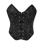 ssTss Western Style Satin Ribbon Corset Tummy Control Waist Slimming Bustier Body Shaper Satin Underbust Corset Black Street Bra