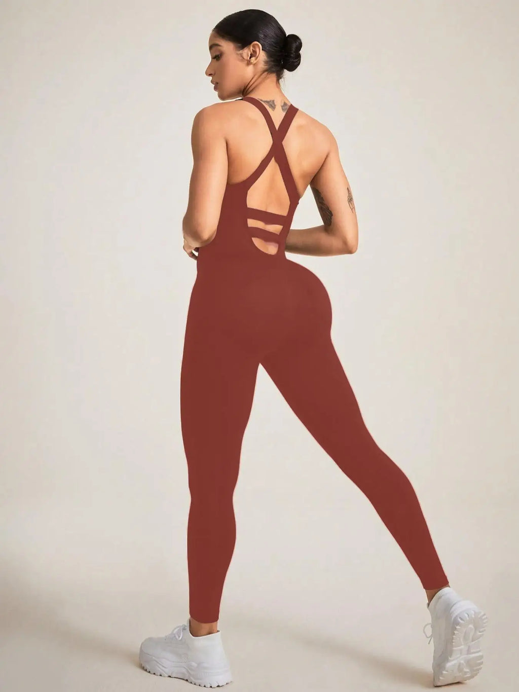 Women's Seamless Shapewear Bodysuit With Tummy Control, CrissCross Straps Backless Body Shaper, Women's Underwear & Shapewear