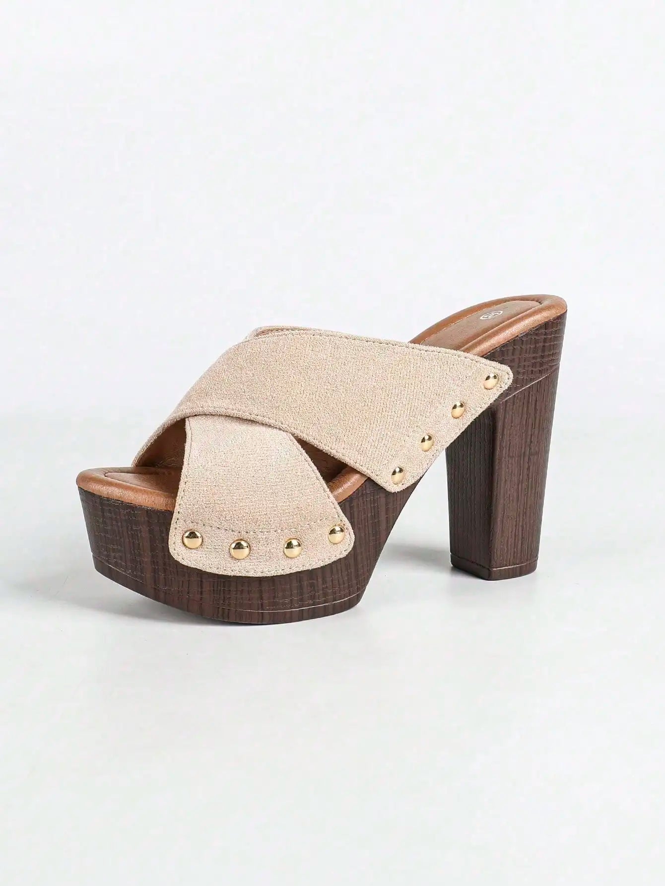 Women's Platform Sandal Heeled Sandals For Women Chunky Heel Summer Dressy Leather Peep Toe Mule Sandals Heel Shoes
