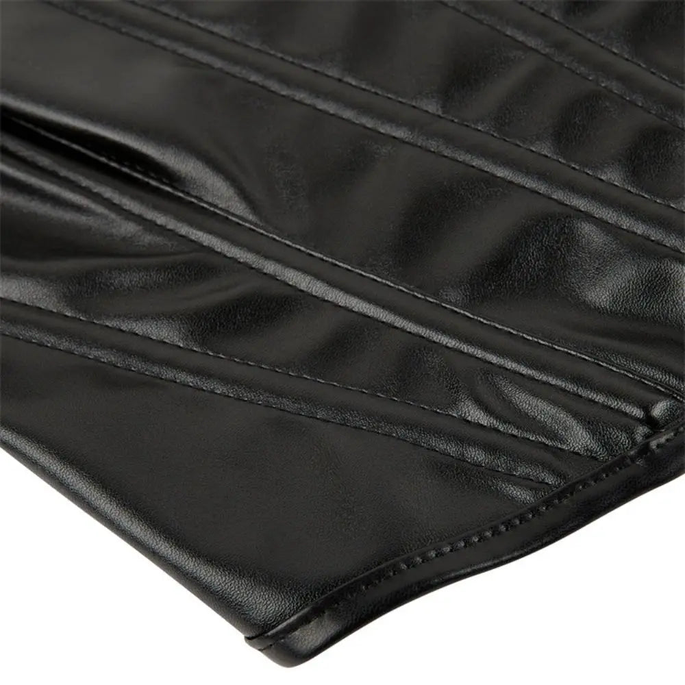 Leather strapless and bracketed women's sexy shaping top corset