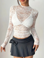 Women's Sexy Lace See-Through Top