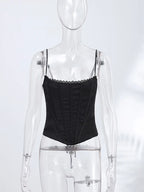 Sexy Satin Fish-bone Corset Women Slim Sleeveless Waist-cinching Spaghetti Strap Tank Tops 2026 New Ladies Spring Summer Outwear