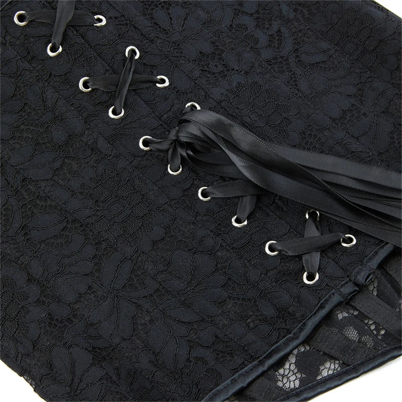 Women Lace Floral Corset Top Sexy Black Mesh Transparent Bra Side Zip Bustier Vest Gothic Spaghetti Strap Embroidery Party Camis