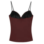 HXAO Sleeveless Crop Tops For Woman Corset Camisole Brown Top Women Bodycon Backless Sexy Tops With Straps Bustier Tank Tops