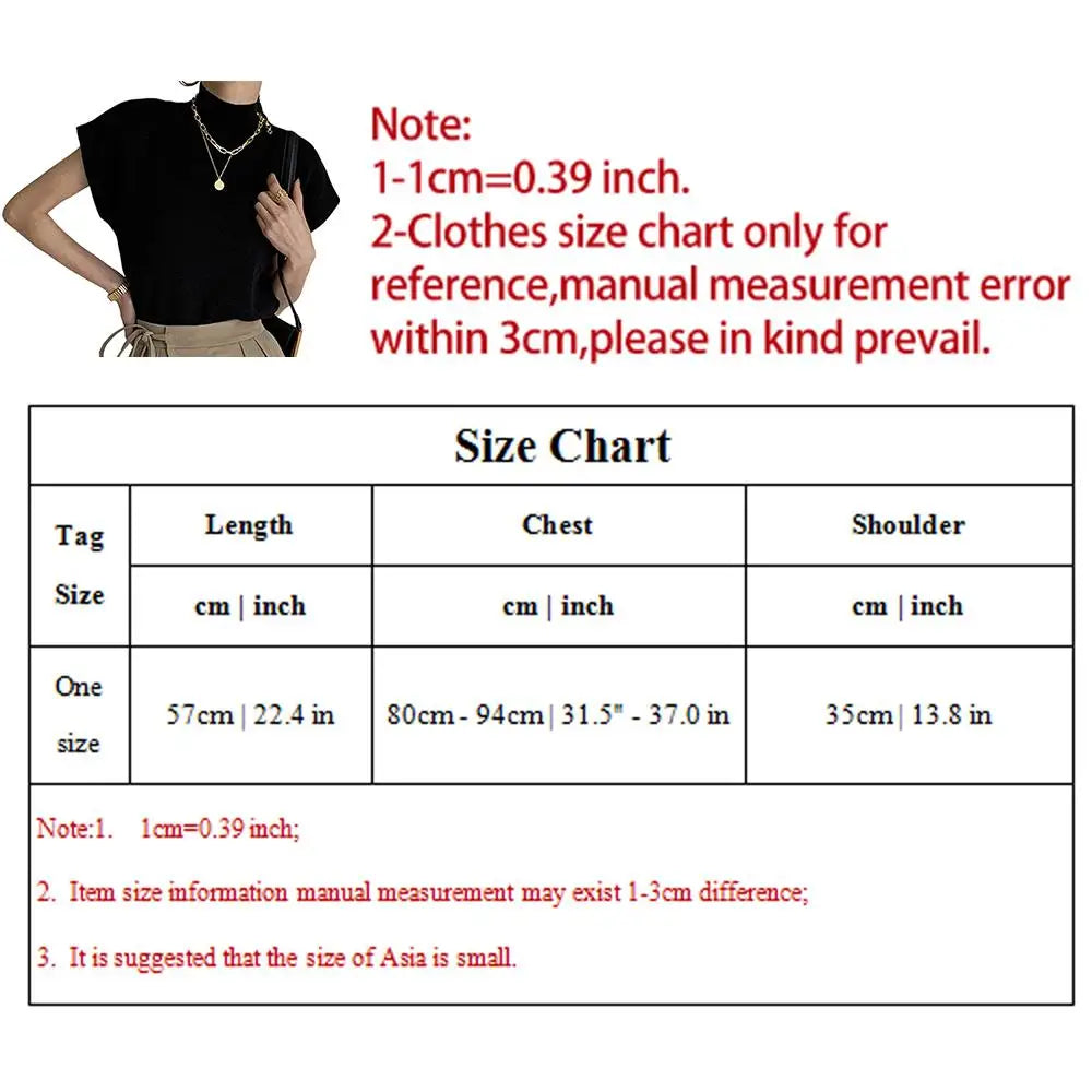 Fashion Vest Shirt Solid Stand-up Collar Knitted Women's Sweater Short Sleeve Office Lady Blouse Elegant All-Match Straight Tops
