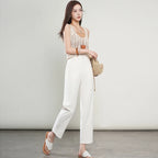 Summer Lightweight Women'S Cropped Pants High-Waisted Cool-Touch Slimming Stylish Casual Comfortable And Breathable Trousers