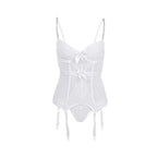 Women Sexy Lingerie Corsets Erotic Korse Transparent Lace Mesh Corset Top Underwear Slim Waist Bustier Push Up Corselet