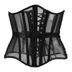 Women Transparent Mesh Corset Underbust Fish Bone Waist Trainer Bustier Slimming Cincher Girdle Belt Gothic Korset Black Red