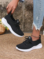 Women's Lightweight Walking Sneakers Breathable Mesh Upper Non-Slip Outsole Comfortable Slip-On Casual Shoes