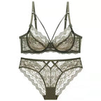 Ladies Underwear Thin Cotton Sexy Push Up Large Size Lace Bra Set