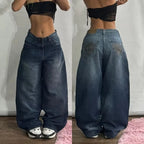 Woman Jeans Cargo Pants Women Clothing Y2k Baggy Harajuku Retro Hip Hop Embroidery Trousers Streetwear Ladies for Women