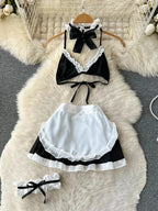 Women's Sexy Bow Lace-Up Sensual Dress Set Fashion Uniform - Trendy Comfortable Dress Ensemble for Adults New