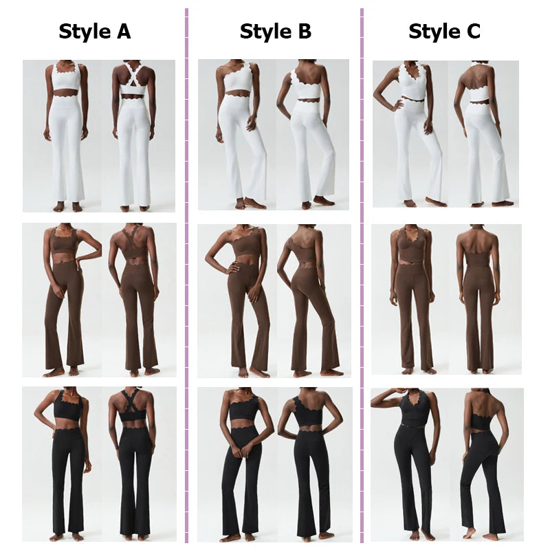 Women Two Pieces Fitness Yoga Set Solid Color Stretchy Soft Gym Suit Breathable Quick Dry Workout Clothes Female Sportswear