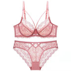 Ladies Underwear Thin Cotton Sexy Push Up Large Size Lace Bra Set