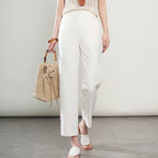 Summer Lightweight Women'S Cropped Pants High-Waisted Cool-Touch Slimming Stylish Casual Comfortable And Breathable Trousers