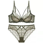 Ladies Underwear Thin Cotton Sexy Push Up Large Size Lace Bra Set