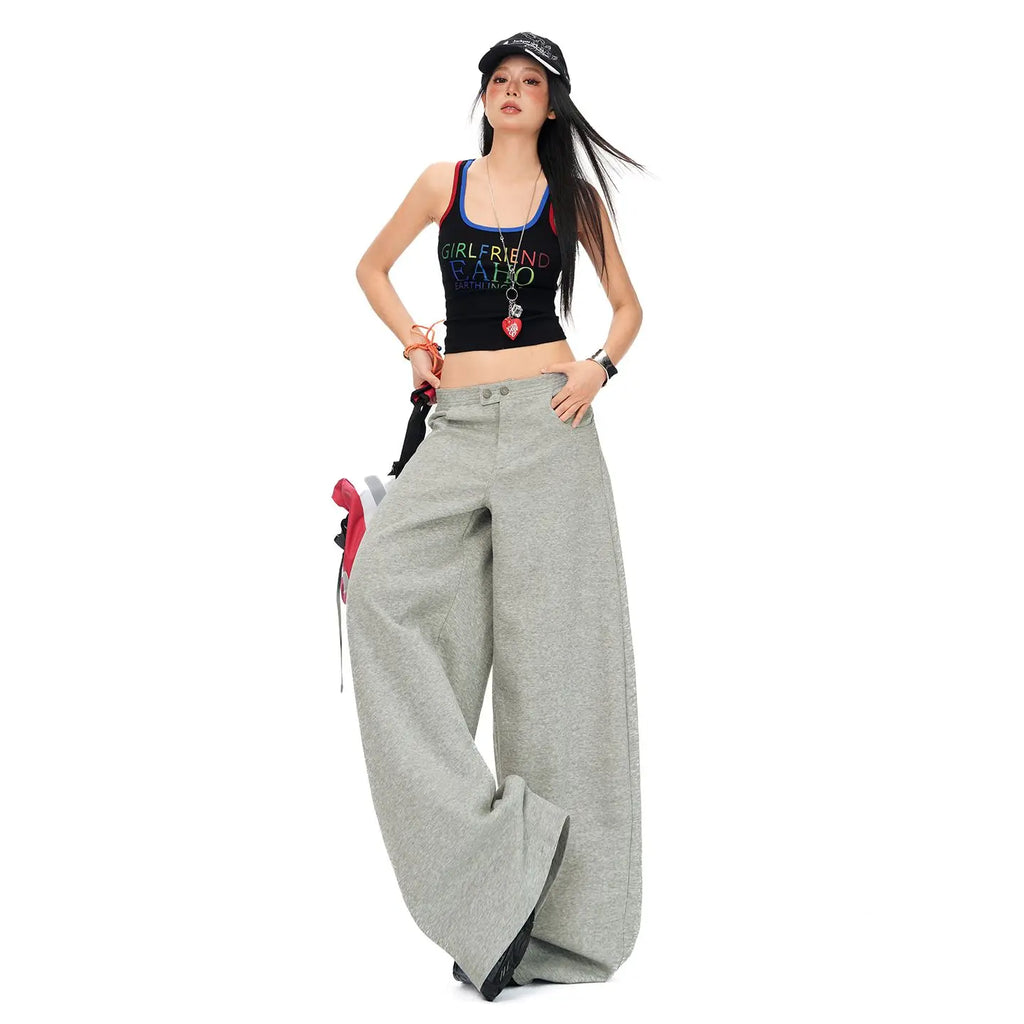 2026 Spring Loose Feeling Lazy Pleated Wide-Leg Pants Relaxed Drape Casual Pants