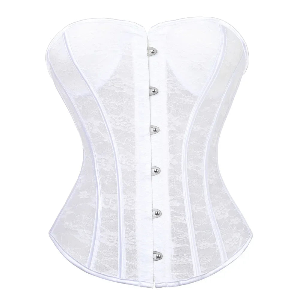 Women's Corset Top Breathable Mesh Corsets Bridal Corsage See Through Bustier Valentine's Day Bustiers Graduation Party Costumes