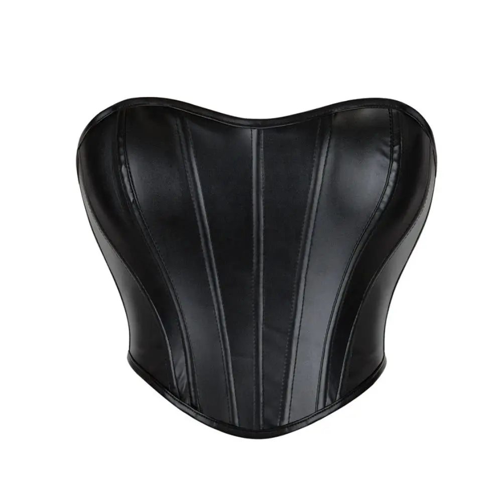 Leather strapless and bracketed women's sexy shaping top corset