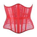 Women Transparent Mesh Corset Underbust Fish Bone Waist Trainer Bustier Slimming Cincher Girdle Belt Gothic Korset Black Red