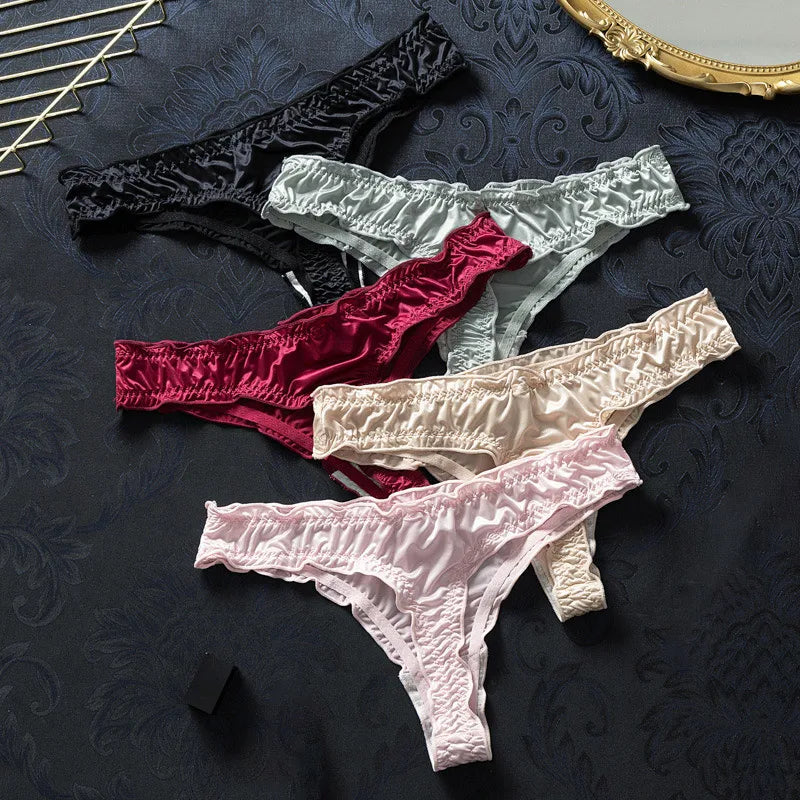 Summer Thin Seamless Panties for Women New Style Ice Silk Thong Sexy Women's Underwear Breathable Briefs Lingerie