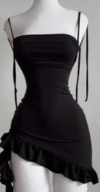 2025 popular European and American new dress with summer high-end feel Y2K sexy backless lace up spicy girl's hip hugging skirt