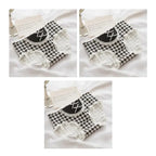 3 Pcs Cute Lolita Lace Trimming Girl Plaid Striped Underwear Summer Sexy Cotton Briefs Langerie Loli Panties