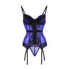 Women Sexy Lingerie Corsets Erotic Korse Transparent Lace Mesh Corset Top Underwear Slim Waist Bustier Push Up Corselet