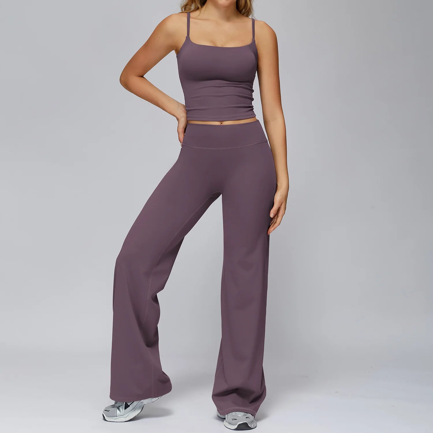 Yoga Set 2 Pieces Sports Outfits Female Clothing Fitness Vest Sportswear Women Tracksuit High Waist Leggings Sport Bra Yoga Suit
