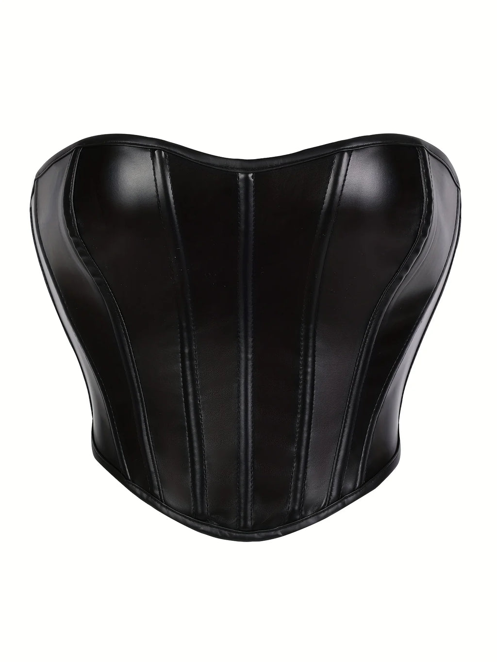 Leather strapless and bracketed women's sexy shaping top corset