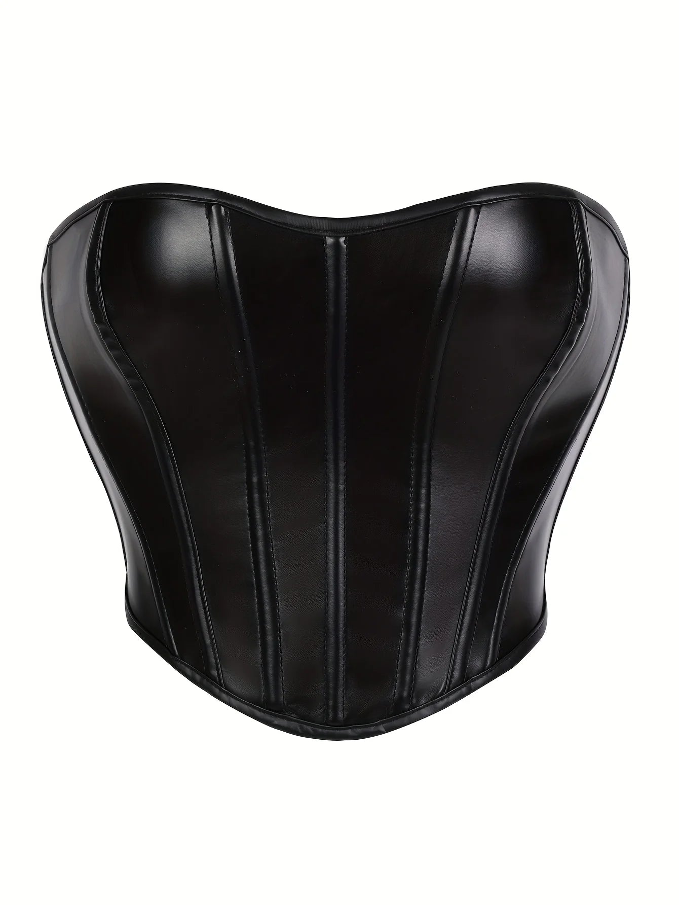 Leather strapless and bracketed women's sexy shaping top corset