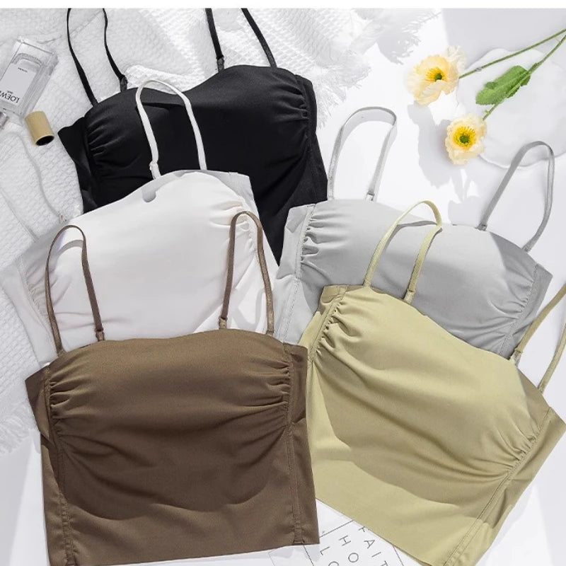 Seamless Shapewear Tank Top with Built In Bra, Slimming Strapless Bodysuit, Leak Proof No Show One Piece MOYISU Sexy ABC Cup