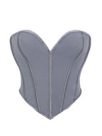 Court V neck matte strapless corset for women's shaping top