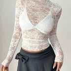 Women's Sexy Lace See-Through Top