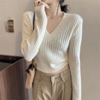 Sweet Knitting Slim Short Youth Pullovers Top Autumn Winter Long Sleeve Simplicity Korean Sweaters Fashion Trend Women Clothing