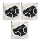 3 Pcs Cute Lolita Lace Trimming Girl Plaid Striped Underwear Summer Sexy Cotton Briefs Langerie Loli Panties