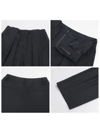 CHIC VEN Women Pants Solid Loose Casual Wide Leg Pant Drawstring Pleated Female Suit Trousers Office Ladies Sping Autumn 2025