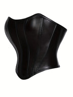 Leather strapless and bracketed women's sexy shaping top corset