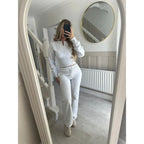 Pant Set Hoodies Sweatshirts Two Piece Sets Women CardiganTracksuit Matching Jogger Sets Zipper Coats Long Pants Lace Up Y2k