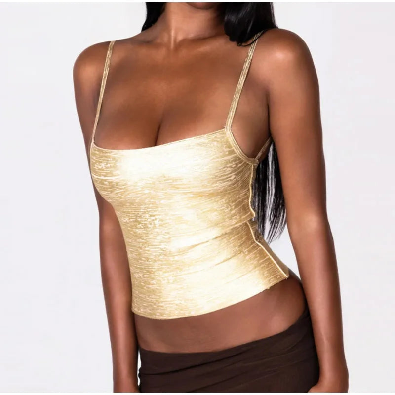 Button Embellished Corset Top Spaghetti Strap Boned Fitted 2026 Spring Elegant Women Satin Top Fashion Seductive Lady Bustier