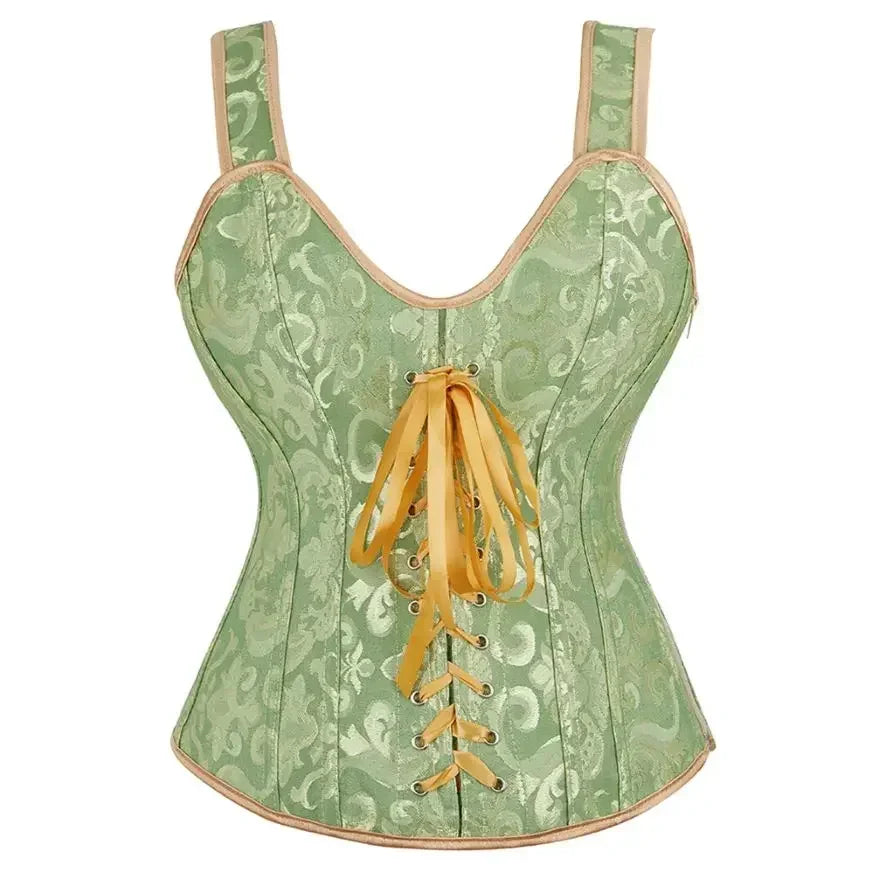 With Cup Top Vintage Steampunk Corset With Straps Overbust Zipper Side Straps Overbust Corset Waist Trainer Bustier Plus Size