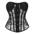 Women's Corset Top Breathable Mesh Corsets Bridal Corsage See Through Bustier Valentine's Day Bustiers Graduation Party Costumes