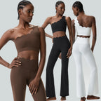 Women Two Pieces Fitness Yoga Set Solid Color Stretchy Soft Gym Suit Breathable Quick Dry Workout Clothes Female Sportswear