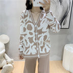 Autumn Winter 2 Pieces Women Sets Knitted Tracksuit 2024 New V-collar Single Breasted Sweater and Wide Leg Pant Suits T726