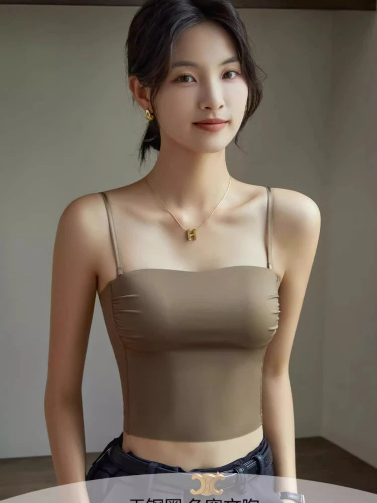 Seamless Shapewear Tank Top with Built In Bra, Slimming Strapless Bodysuit, Leak Proof No Show One Piece MOYISU Sexy ABC Cup