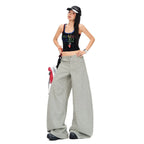 2026 Spring Loose Feeling Lazy Pleated Wide-Leg Pants Relaxed Drape Casual Pants