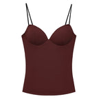 HXAO Sleeveless Crop Tops For Woman Corset Camisole Brown Top Women Bodycon Backless Sexy Tops With Straps Bustier Tank Tops