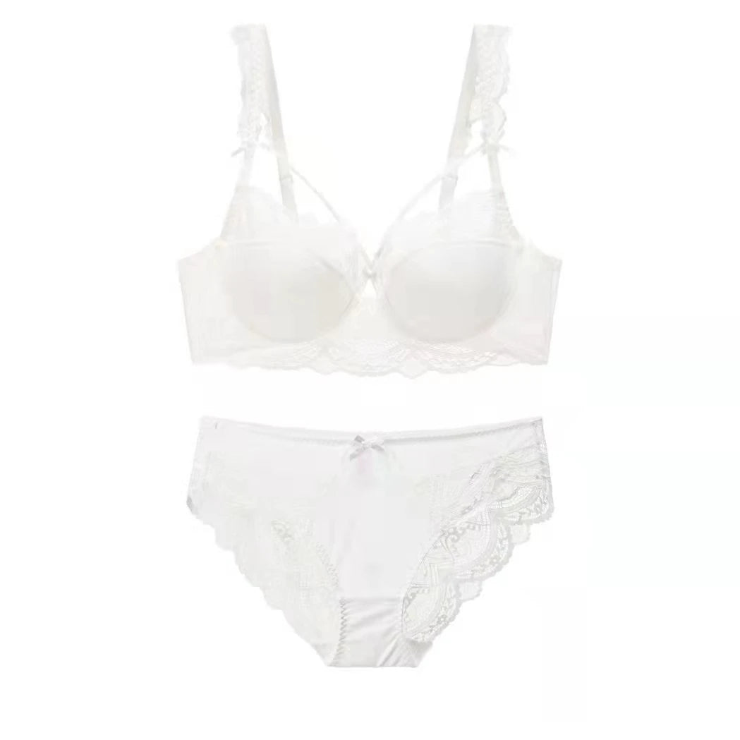 Ladies Underwear Thin Cotton Sexy Push Up Large Size Lace Bra Set