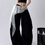Embroidered Flower Lace Mini Skirt Irregular Y2K Streetwear Ruched Skirts See Through High Waist Lace Up Ruffles Skirt