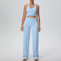 2PCS Woman Backless Hanging Neck Bra and Pants Yoga Set Summer Breathable Gym Sports Running Workout Top Hot Sales Yoga Set